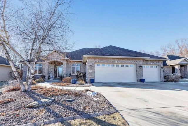 ranch-style home with a garage