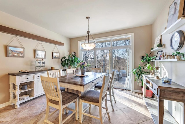 dining room with light tile patterned floors