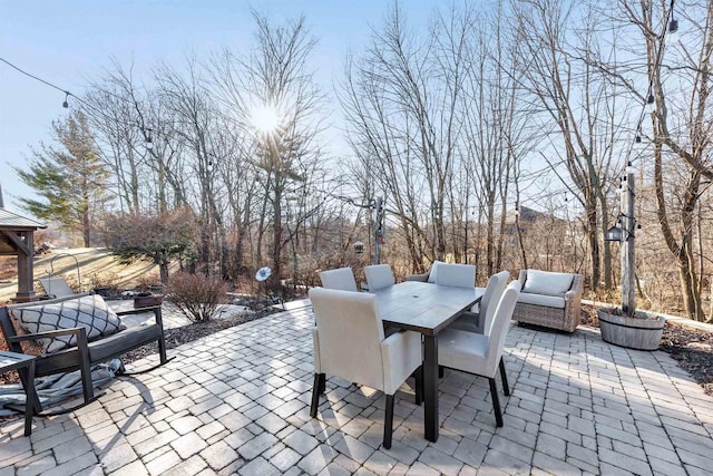 view of patio with an outdoor living space