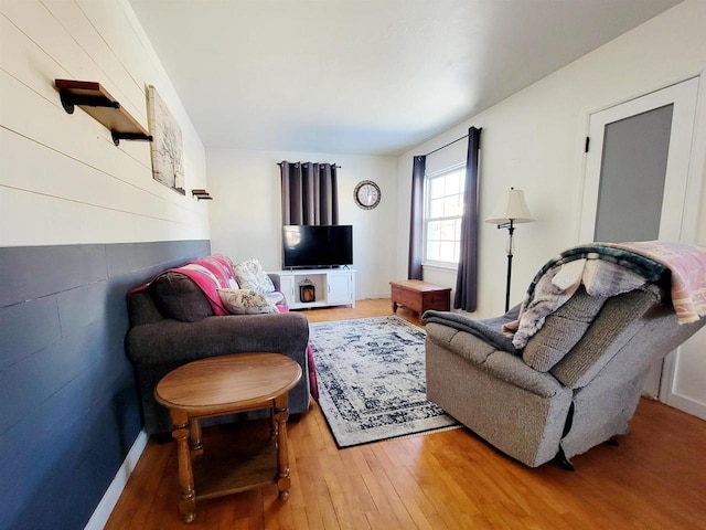 living room featuring wood-type flooring