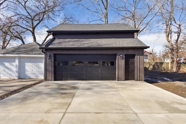 view of garage