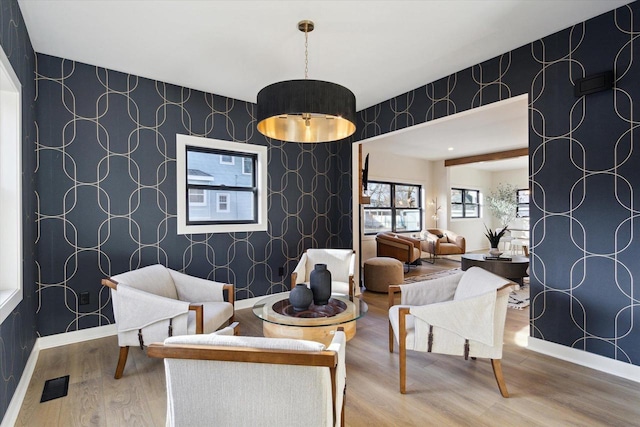 living room featuring hardwood / wood-style floors