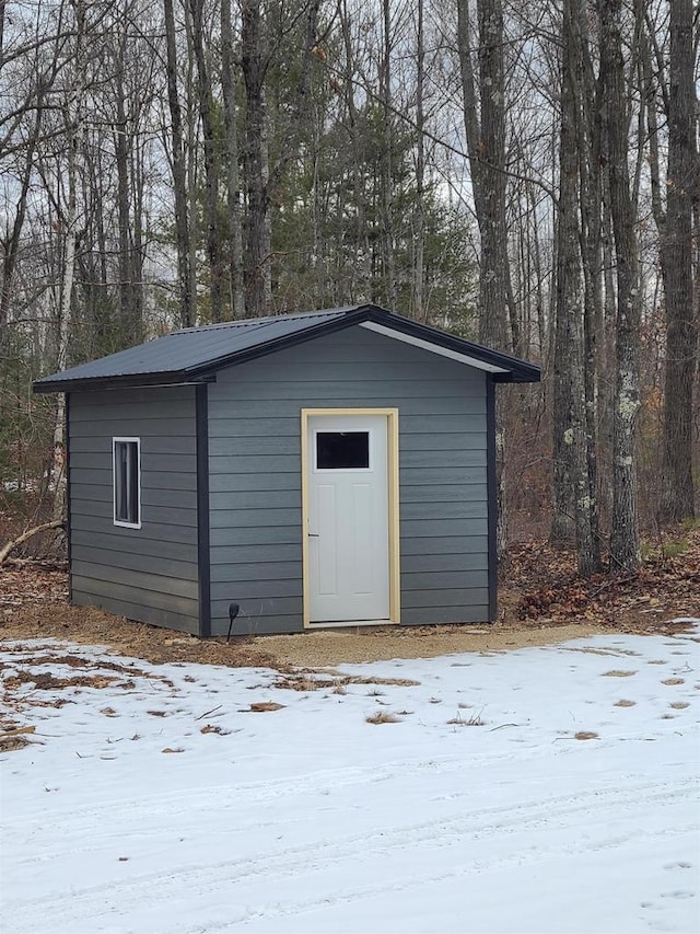 view of snow covered structure