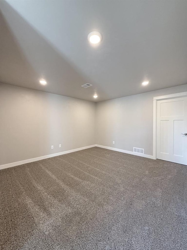 basement with carpet