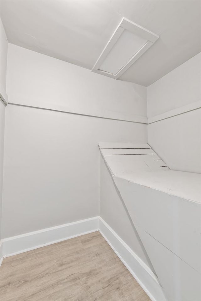 spacious closet with hardwood / wood-style flooring