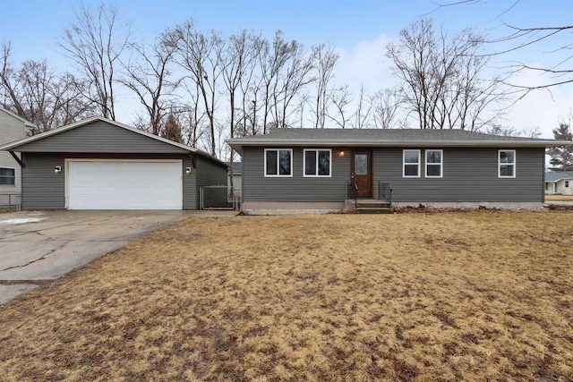 single story home featuring a garage