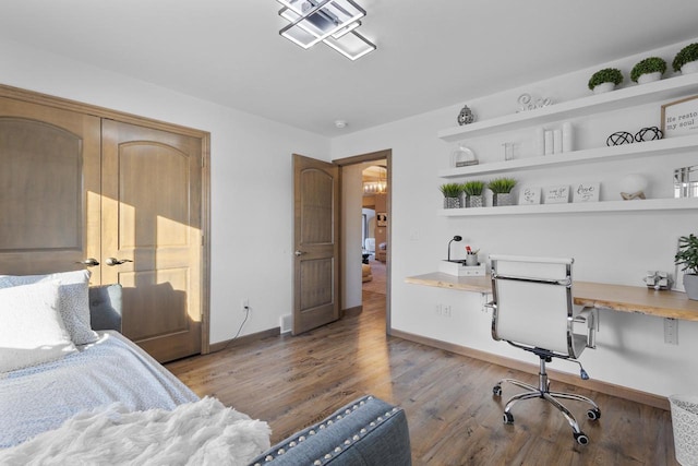 office space with light wood-type flooring