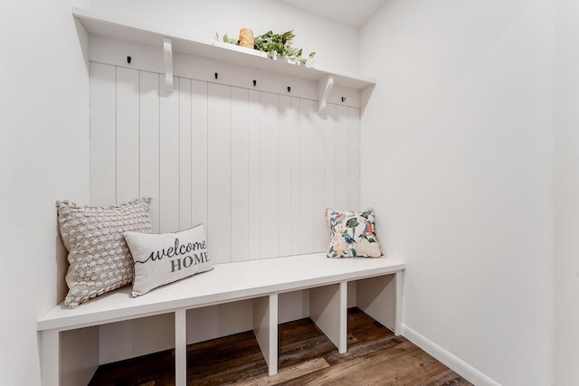 mudroom featuring hardwood / wood-style floors