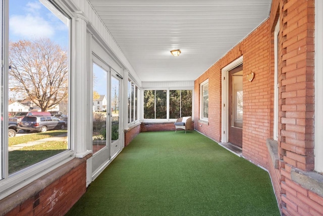 view of unfurnished sunroom