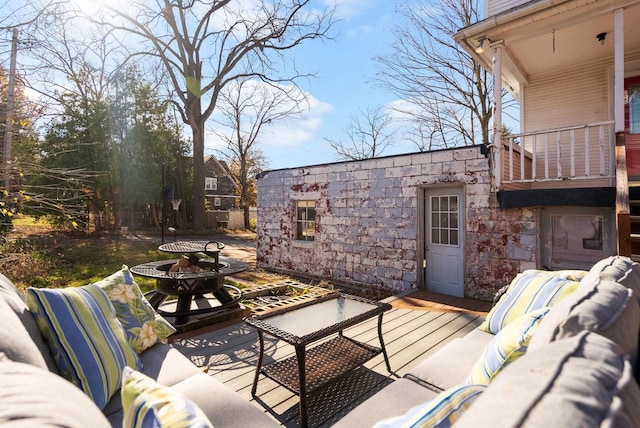 view of patio with an outdoor living space