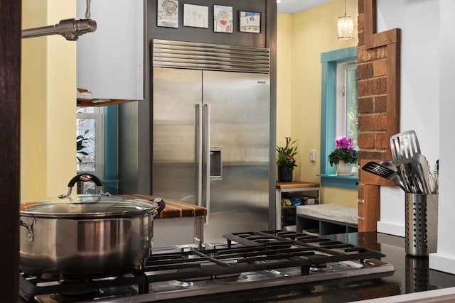 kitchen with built in fridge