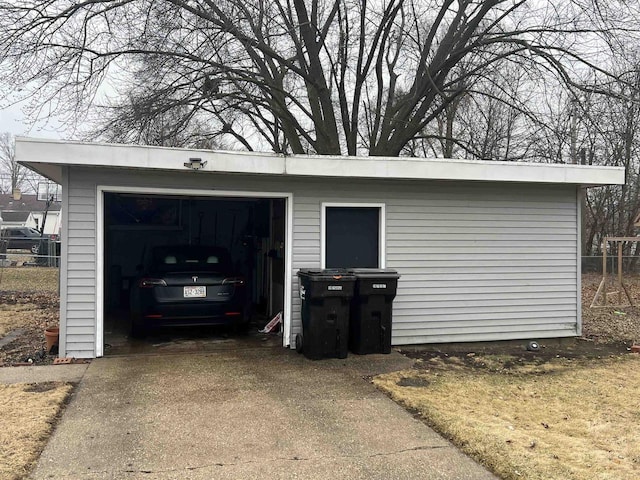 view of garage