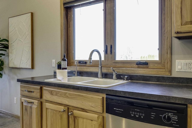 kitchen with plenty of natural light, dishwasher, and sink