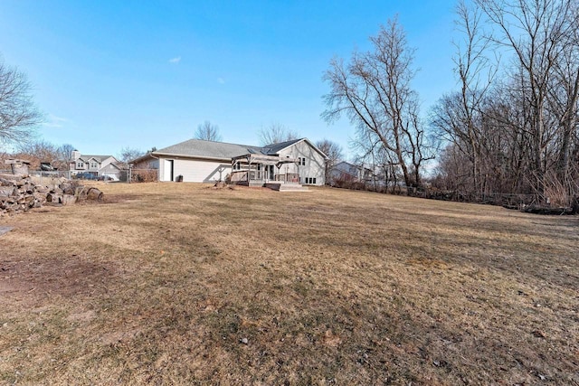 view of yard featuring a deck