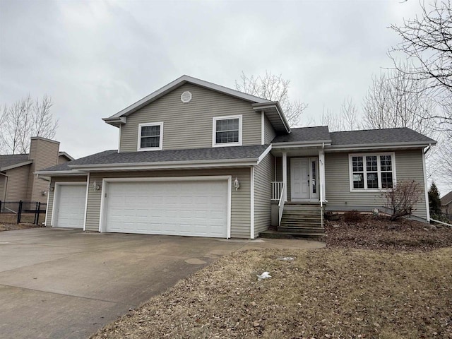 tri-level home with a garage