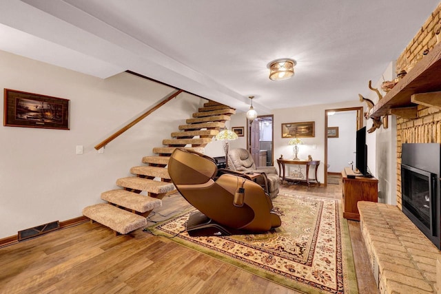 living room featuring wood-type flooring