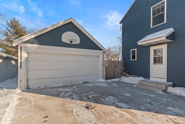 view of garage