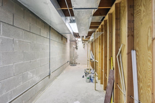 8209 N Port Washington Rd, Fox Point, WI 53217 - unfinished basement featuring concrete block wall