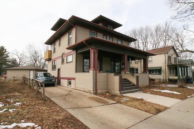 view of front of property with covered porch