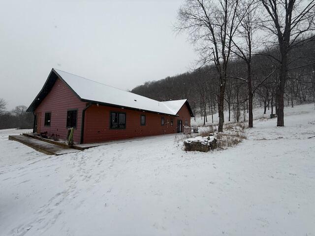 view of snow covered exterior