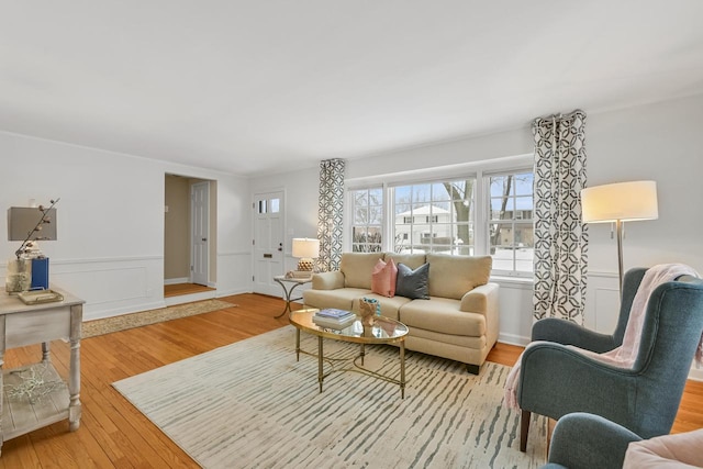 living room featuring light hardwood / wood-style floors