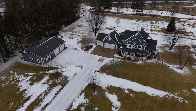 view of snowy aerial view