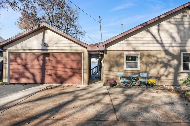 view of garage