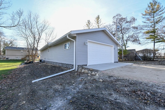 garage with central AC unit