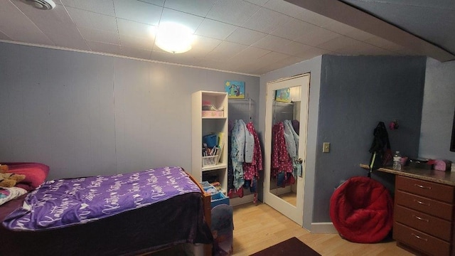 bedroom featuring light hardwood / wood-style flooring