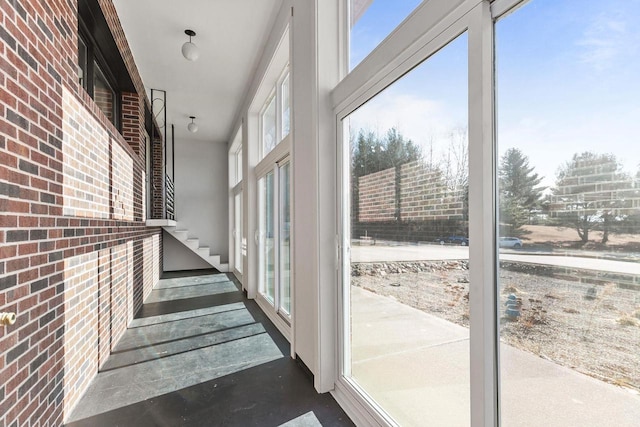 view of unfurnished sunroom