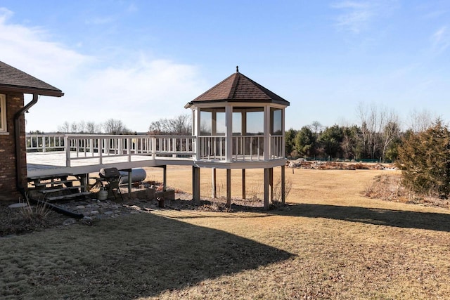 view of play area featuring a lawn