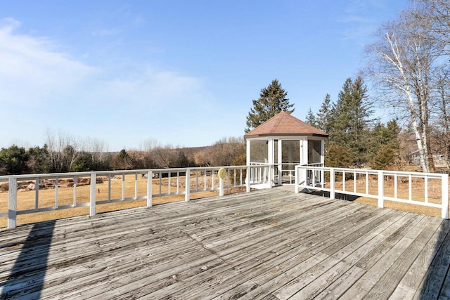 deck with a gazebo