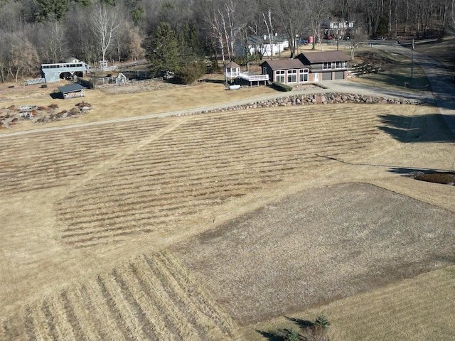 drone / aerial view with a rural view