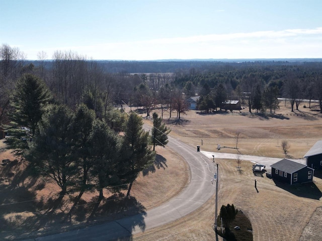 aerial view with a rural view