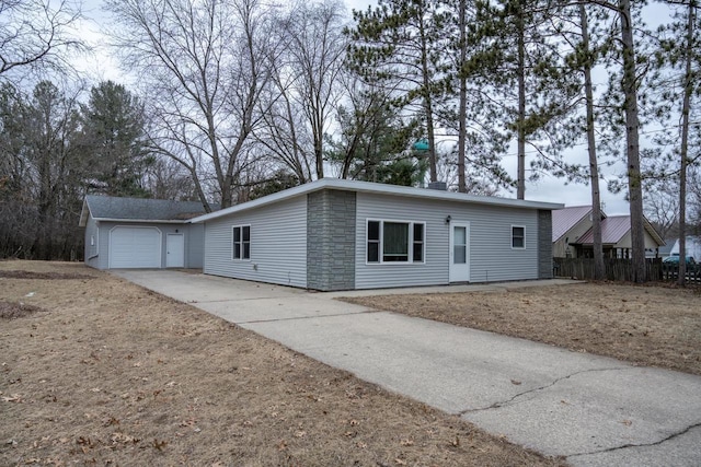 ranch-style home with a garage