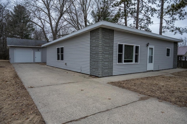 exterior space featuring a garage