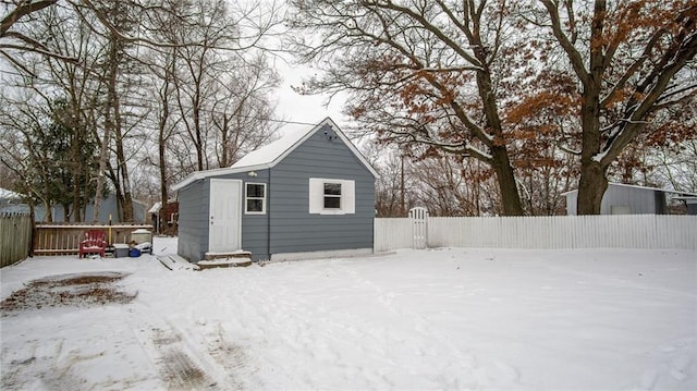 view of snow covered structure