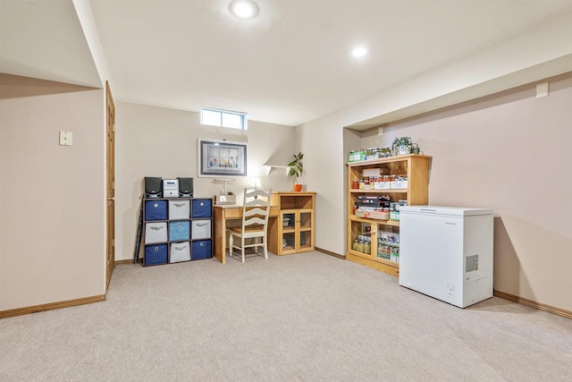 office area with carpet floors