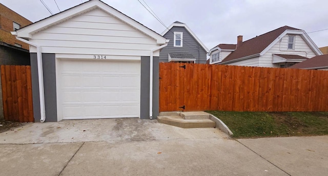 view of garage