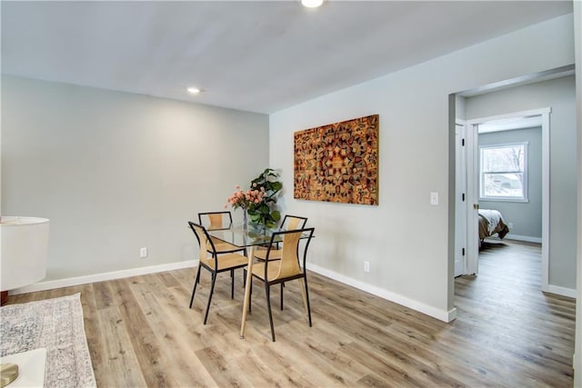 dining area featuring light hardwood / wood-style floors