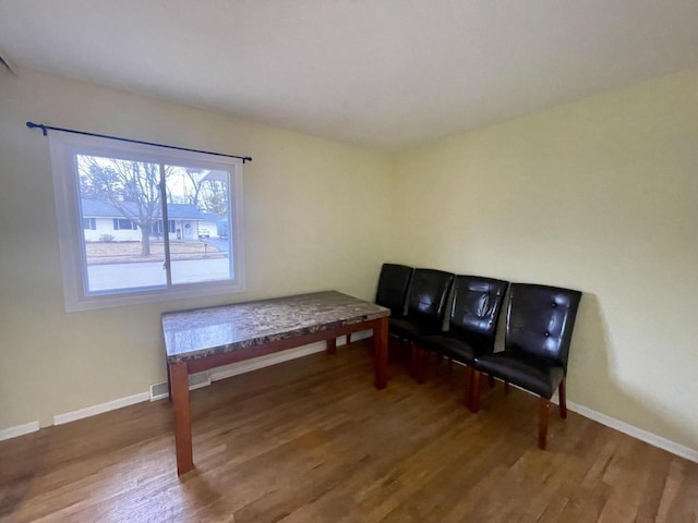 living area featuring wood-type flooring