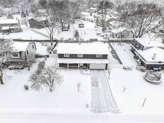 view of snowy aerial view