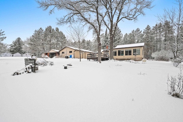 view of snowy yard