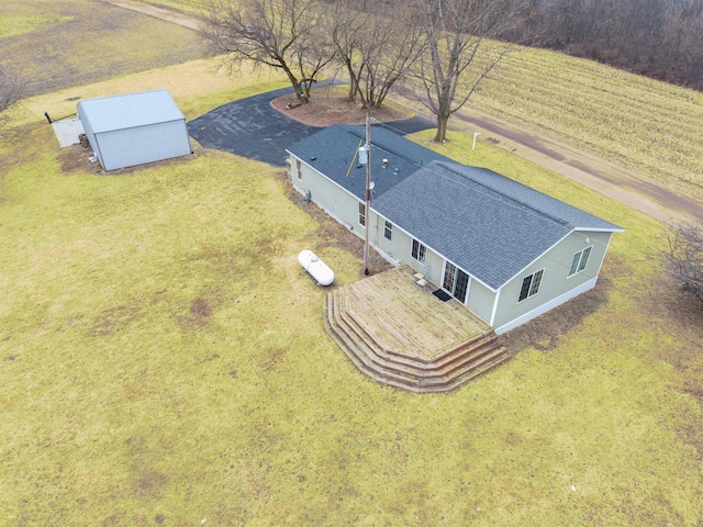 aerial view with a rural view