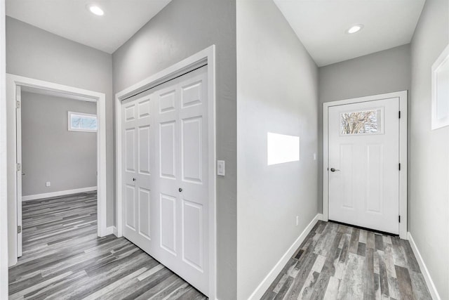 entrance foyer featuring hardwood / wood-style floors