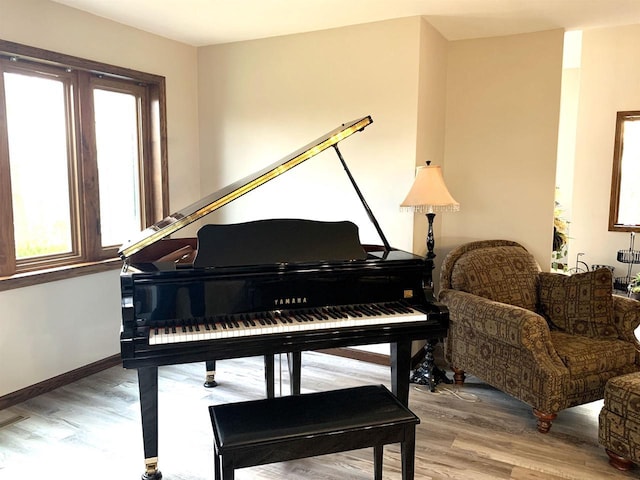 misc room with hardwood / wood-style flooring