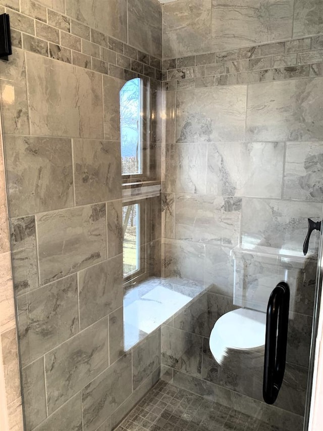 bathroom with a shower