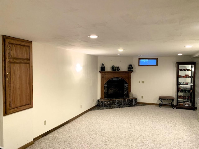 living room with carpet floors