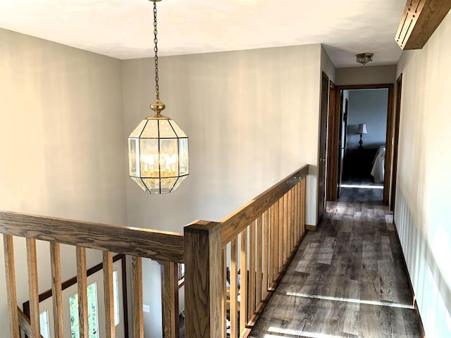 hall featuring dark hardwood / wood-style floors