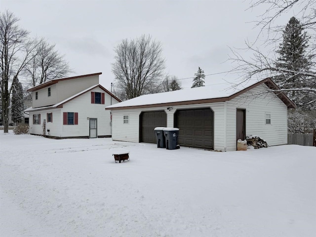 view of snow covered house